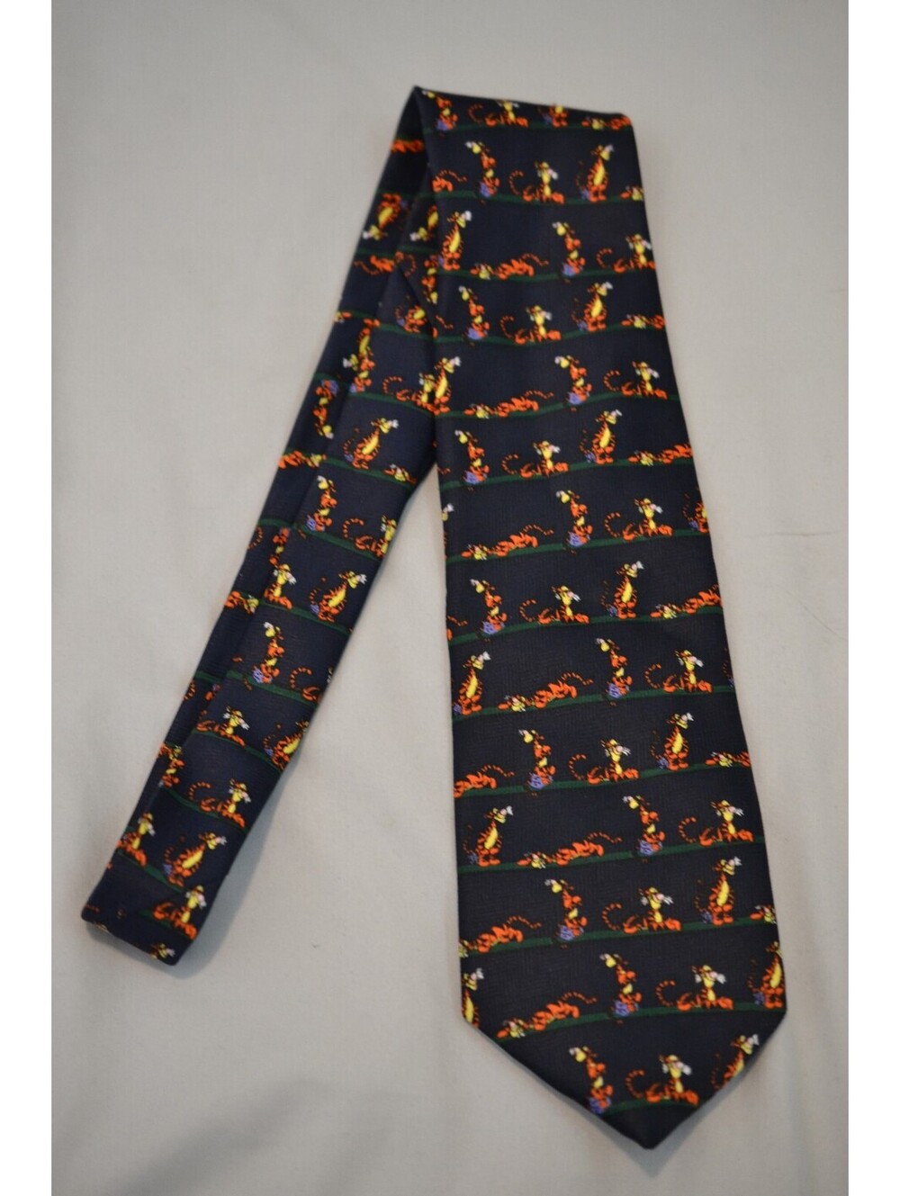 Disney Winnie the Pooh Tigger Necktie Navy Blue Character Tie Polyester Korea